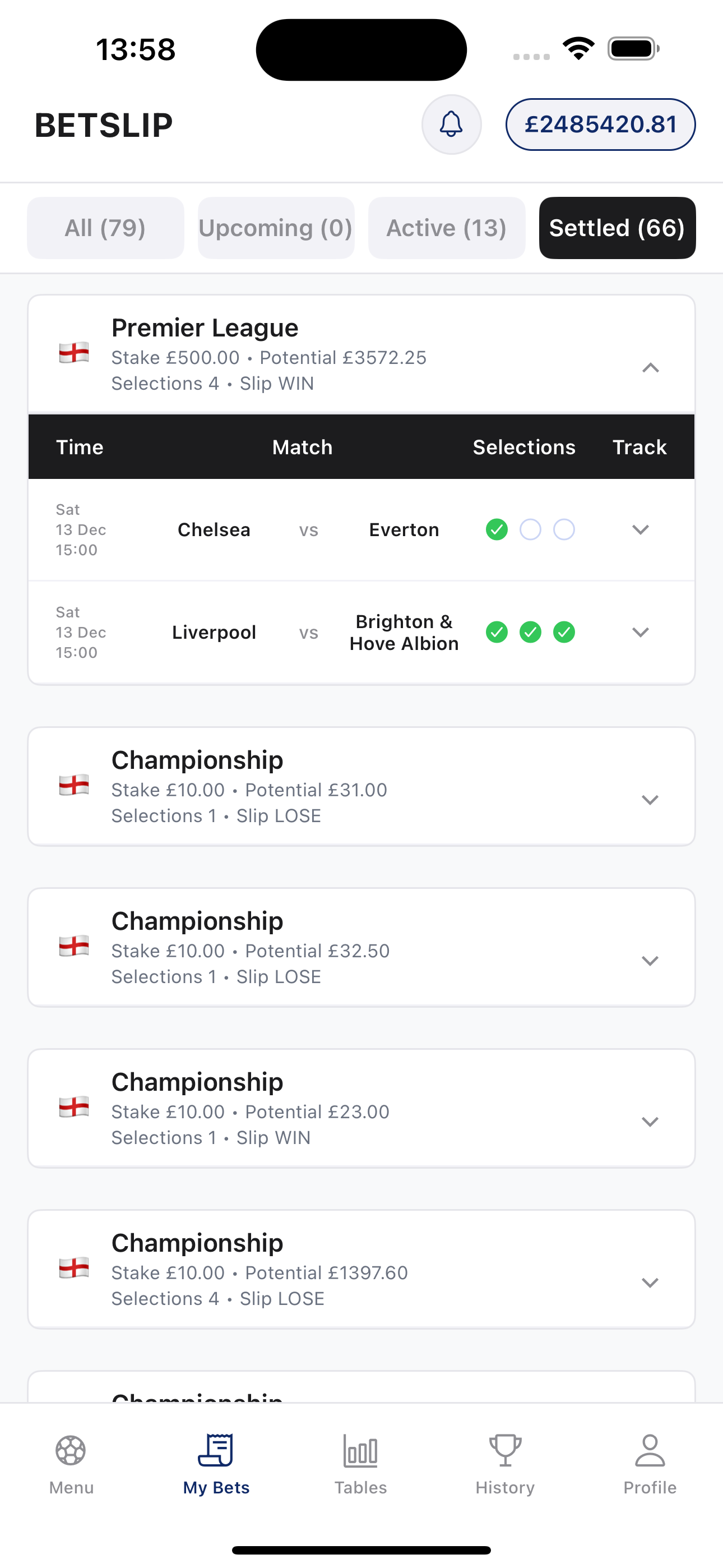 myfootybets app betslip view